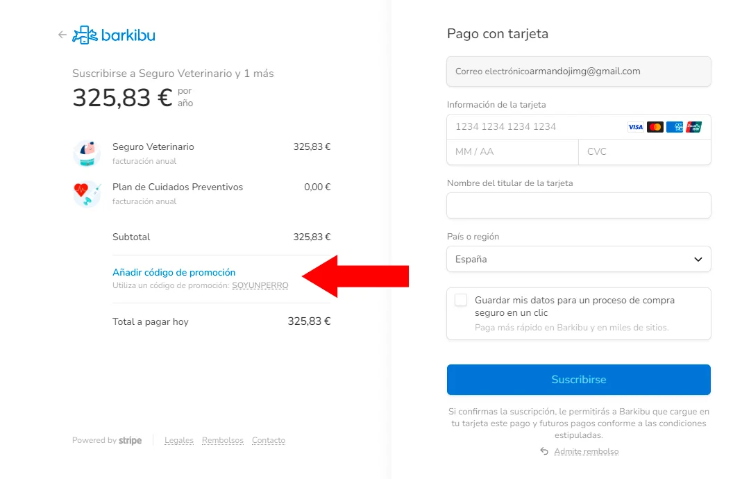 como utilizar el cupon descuento de barkibu